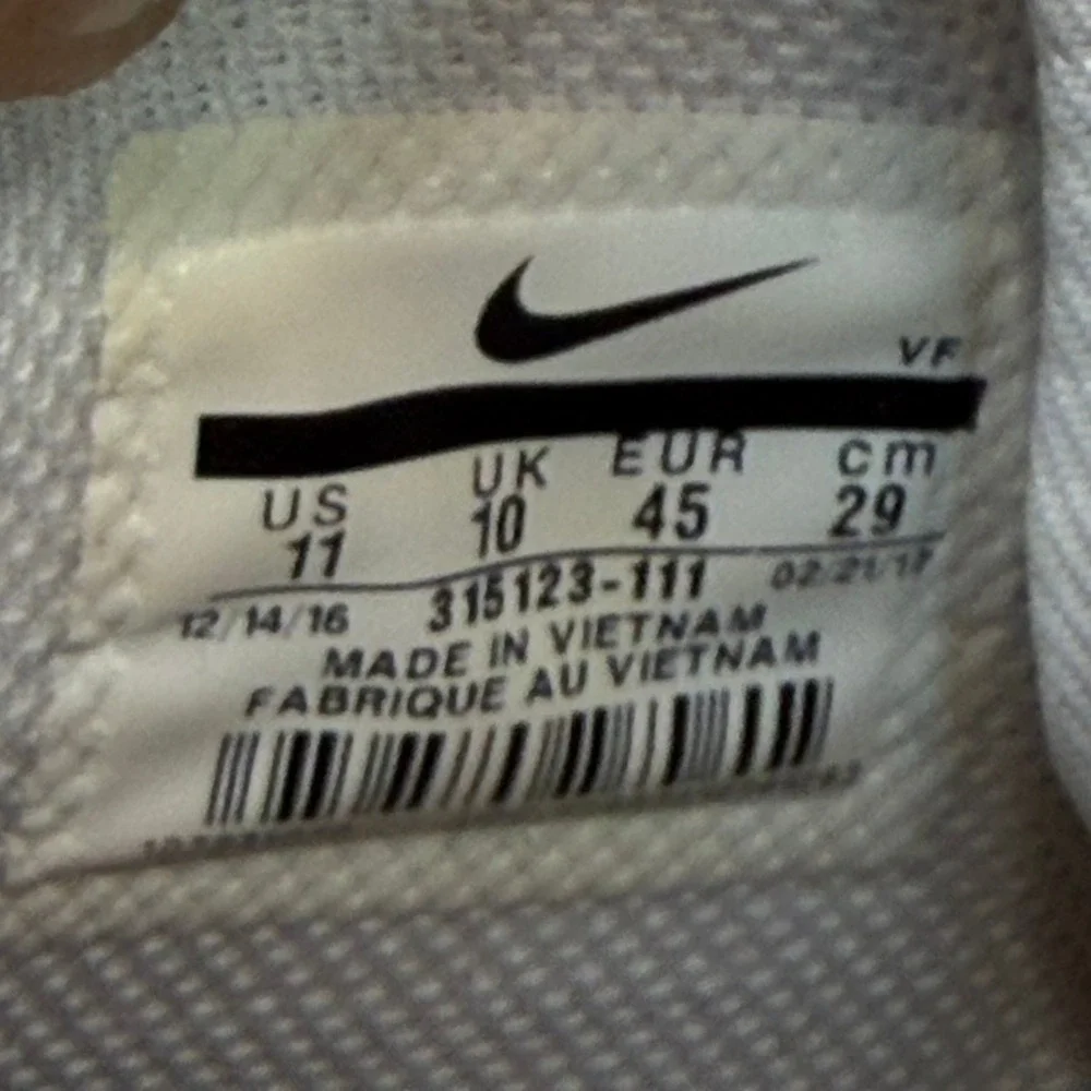 Nike Air Force 1 Mid 07 Men 11 White Leather Basketball Sneaker 315123-111 Strap